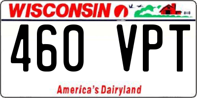 WI license plate 460VPT
