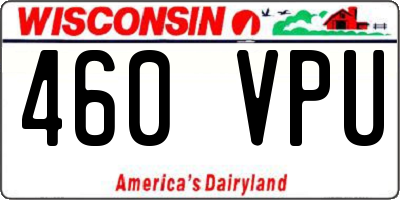 WI license plate 460VPU