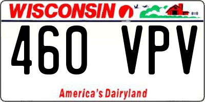 WI license plate 460VPV
