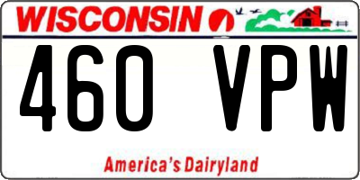WI license plate 460VPW