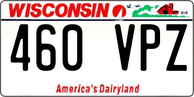 WI license plate 460VPZ