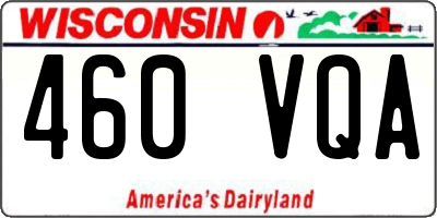 WI license plate 460VQA