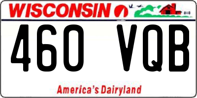 WI license plate 460VQB