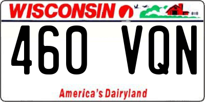 WI license plate 460VQN