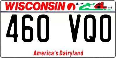 WI license plate 460VQO