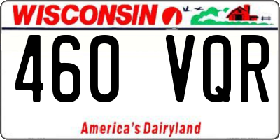 WI license plate 460VQR