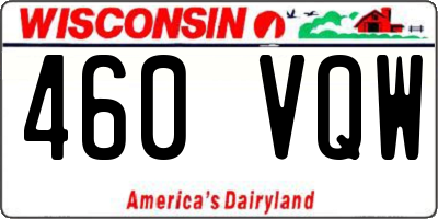 WI license plate 460VQW