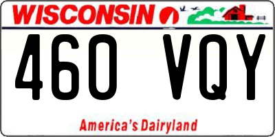 WI license plate 460VQY