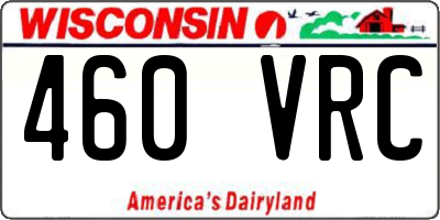 WI license plate 460VRC