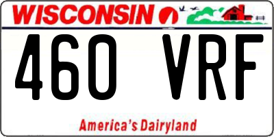 WI license plate 460VRF