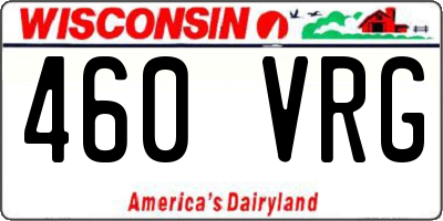WI license plate 460VRG
