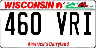WI license plate 460VRI