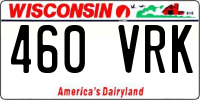 WI license plate 460VRK
