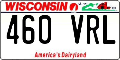 WI license plate 460VRL