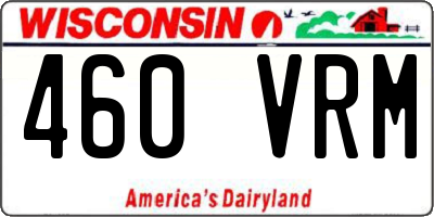 WI license plate 460VRM