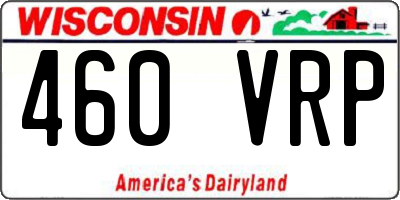 WI license plate 460VRP