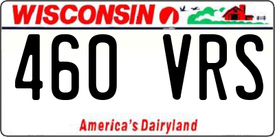 WI license plate 460VRS