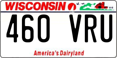 WI license plate 460VRU