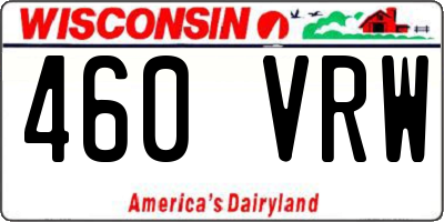 WI license plate 460VRW
