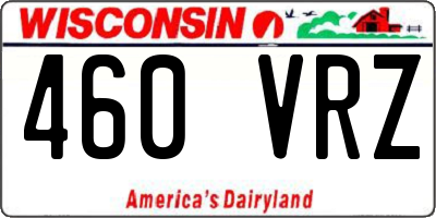 WI license plate 460VRZ