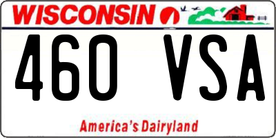WI license plate 460VSA