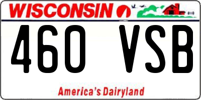 WI license plate 460VSB
