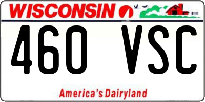 WI license plate 460VSC