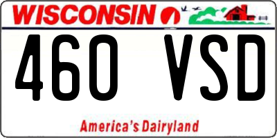 WI license plate 460VSD
