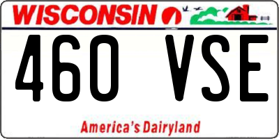 WI license plate 460VSE