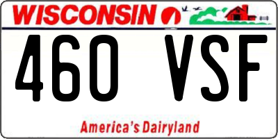 WI license plate 460VSF