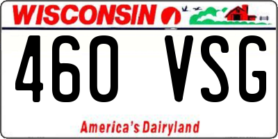 WI license plate 460VSG