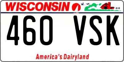 WI license plate 460VSK
