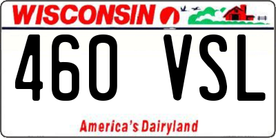 WI license plate 460VSL