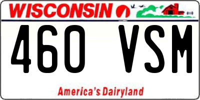 WI license plate 460VSM