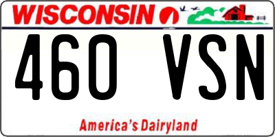 WI license plate 460VSN