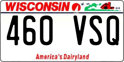 WI license plate 460VSQ