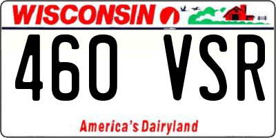 WI license plate 460VSR