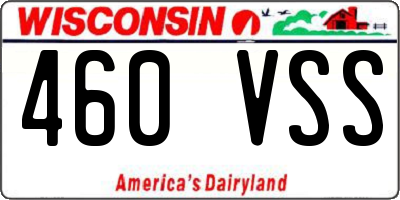 WI license plate 460VSS