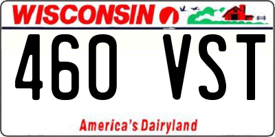 WI license plate 460VST