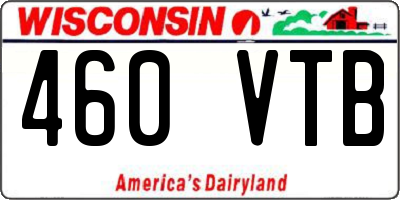 WI license plate 460VTB