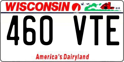 WI license plate 460VTE