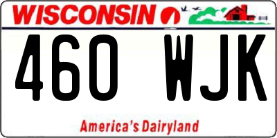 WI license plate 460WJK