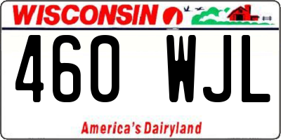 WI license plate 460WJL