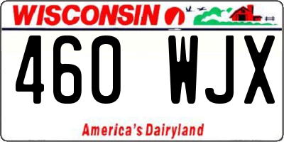 WI license plate 460WJX