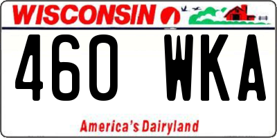 WI license plate 460WKA