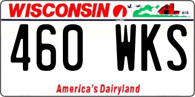 WI license plate 460WKS