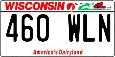 WI license plate 460WLN