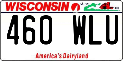 WI license plate 460WLU