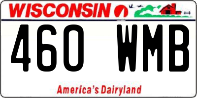 WI license plate 460WMB