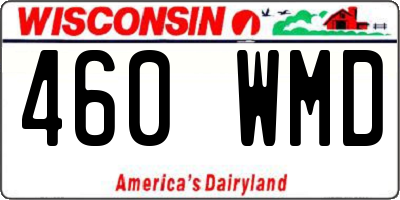 WI license plate 460WMD